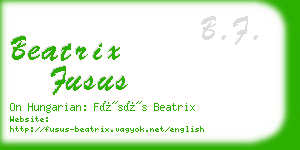 beatrix fusus business card